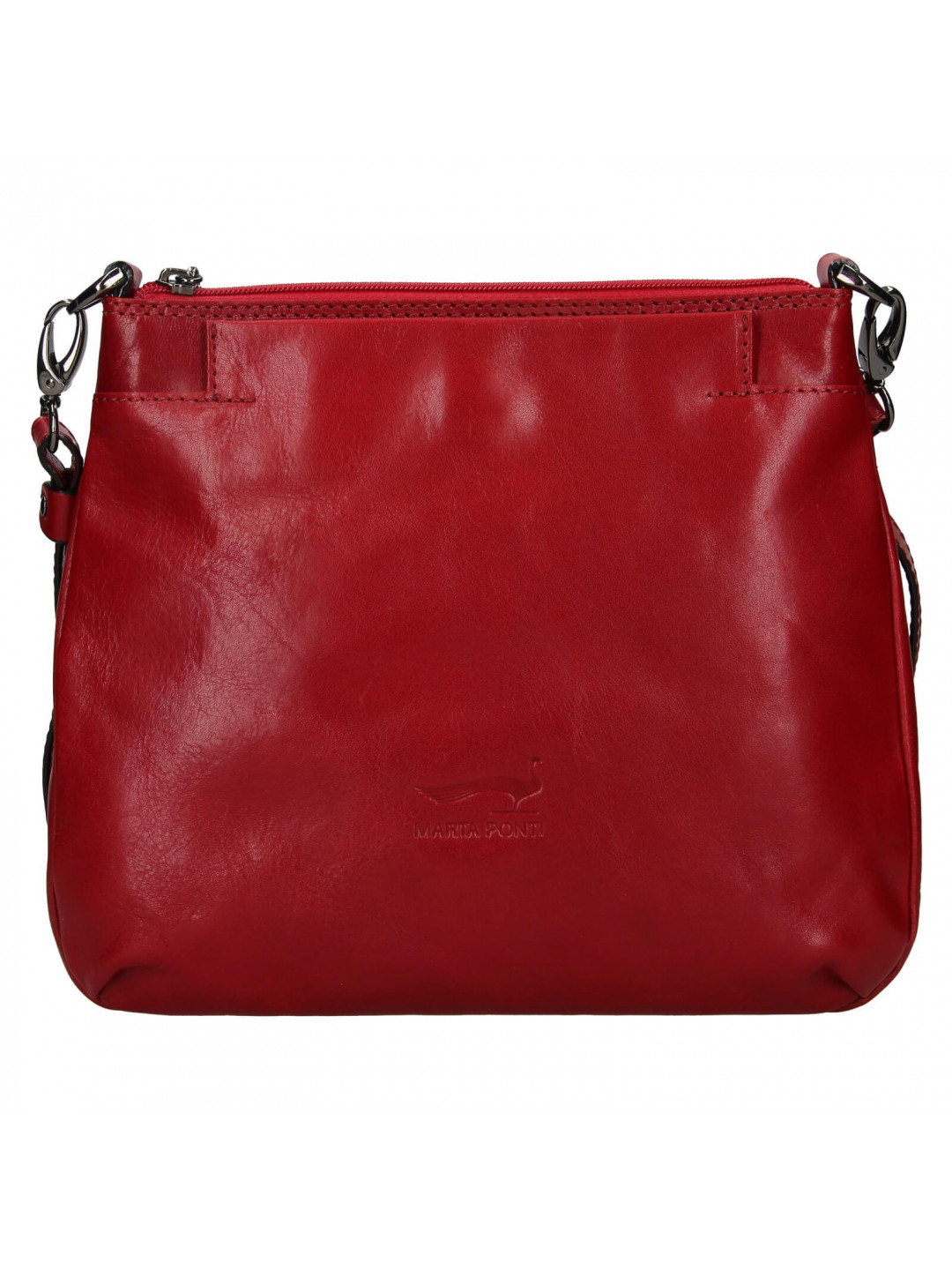 Dámská kožená crossbody kabelka Marta Ponti Lenna – červená